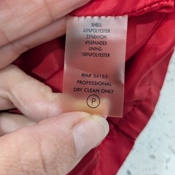 Calvin Klein Woman Red Sheath Dress Knee Length Sleeveless Ruffle Formal 8P - Picture 10 of 12